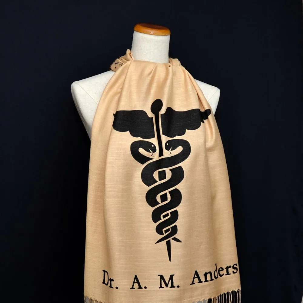 Gift for Doctor, Personalized scarf for Physician,Doctor gift Idea, Graduation Gift for Dr ,Hippocratic Oath Scarf, Physician Gift, MD gift