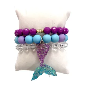 Girls Bracelet Stack - Glitter Mermaid