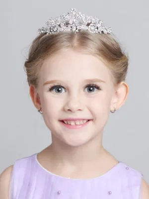 Girls Mini Silver Rhinestone Crown