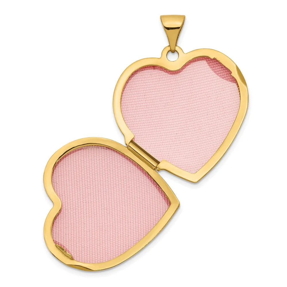 Gold 21mm Heart Domed Locket Pendant - Model XL516