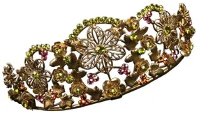 Gold Flower Leaf Tiara / Woodland Princess Crown