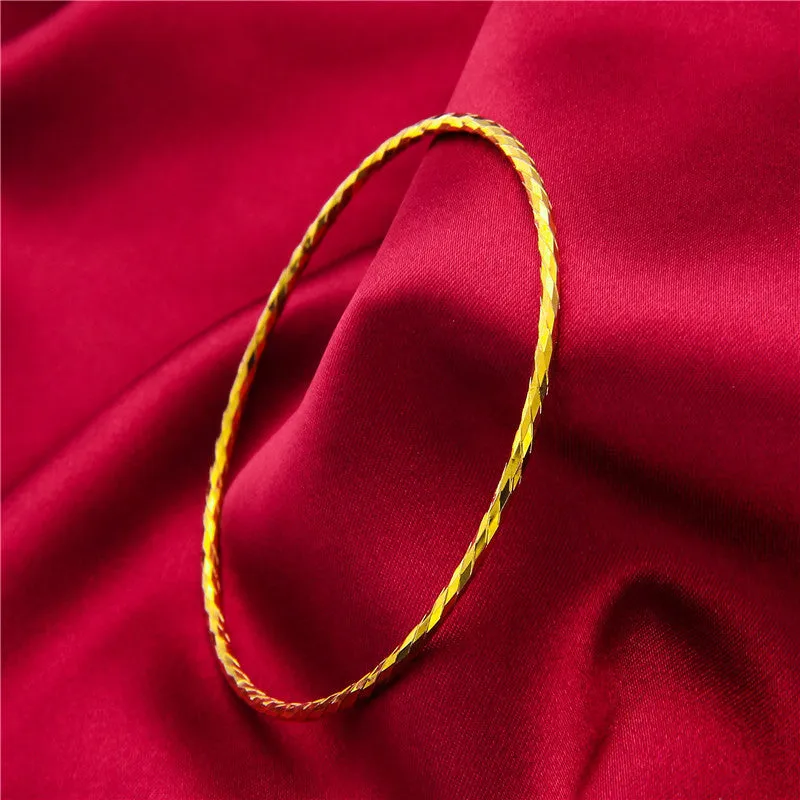 Gold Placer Fine Sand Circle Fashion Accessories Ladies Bracelet