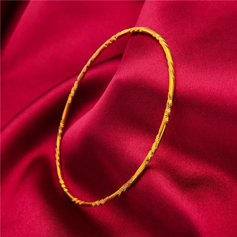 Gold Placer Fine Sand Circle Fashion Accessories Ladies Bracelet