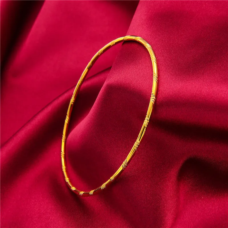 Gold Placer Fine Sand Circle Fashion Accessories Ladies Bracelet