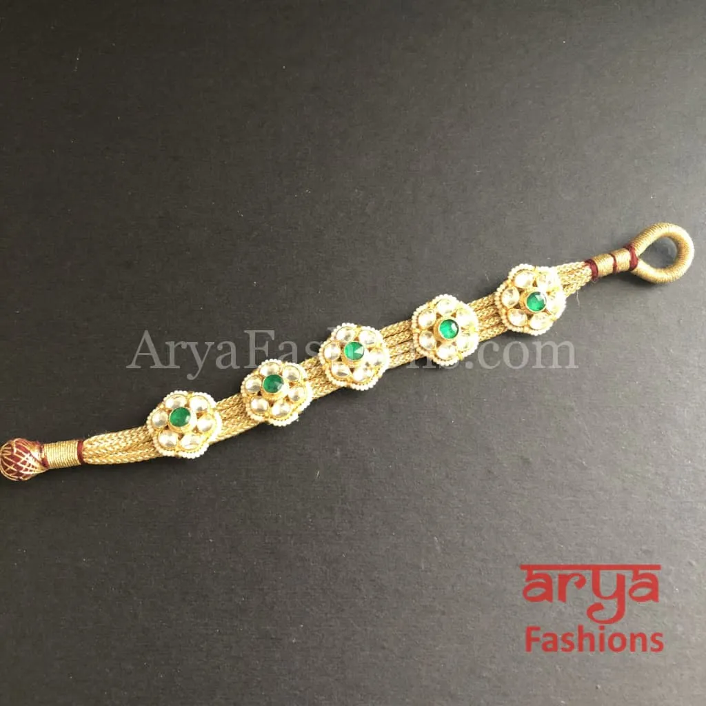 Golden Kundan Bracelet/Bridal Indian Kundan Bracelet/Jadau Polki Bracelet Bangle