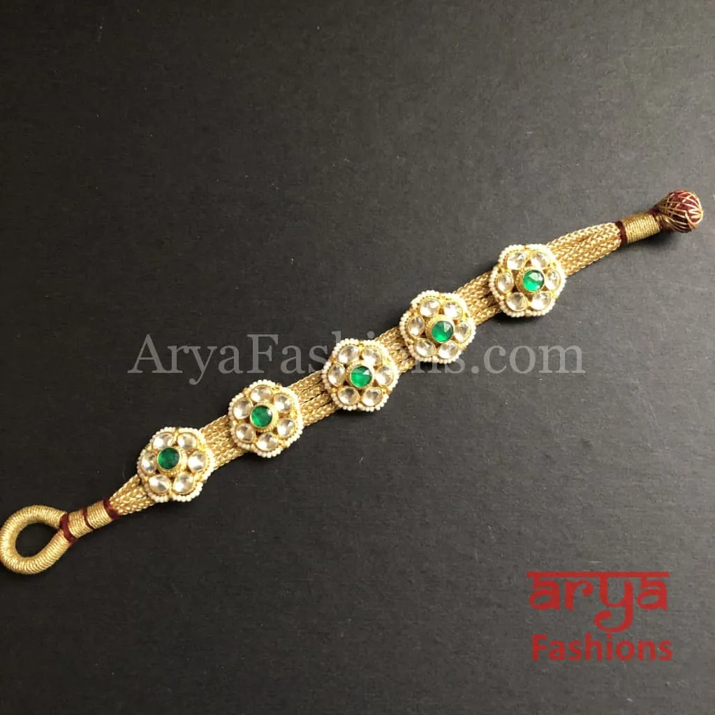 Golden Kundan Bracelet/Bridal Indian Kundan Bracelet/Jadau Polki Bracelet Bangle