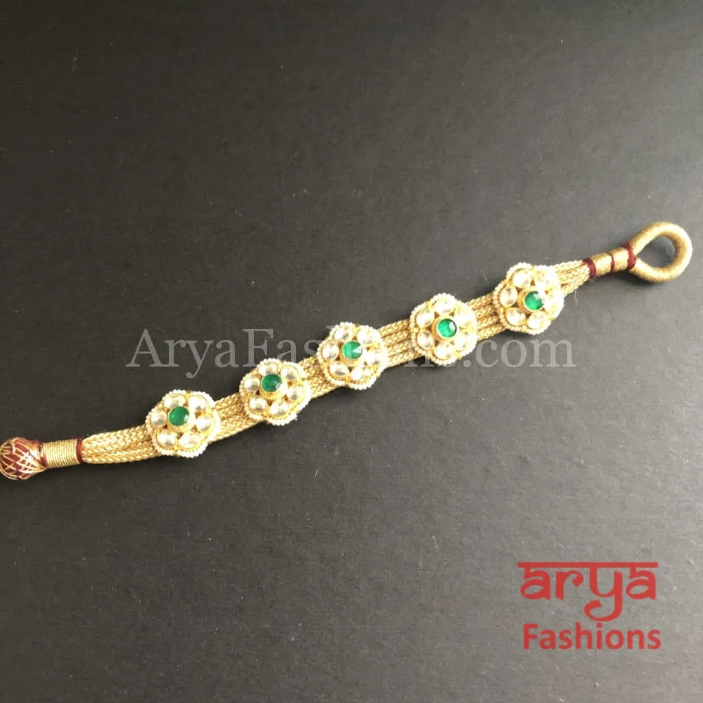 Golden Kundan Bracelet/Bridal Indian Kundan Bracelet/Jadau Polki Bracelet Bangle