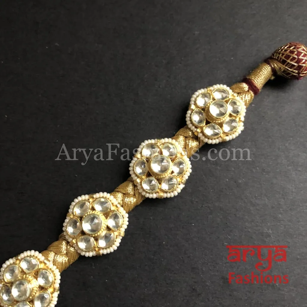 Golden Kundan Bracelet/Bridal Indian Kundan Bracelet/Jadau Polki Bracelet Bangle