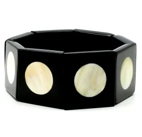 GXG Collective Lola Horn Polka Dot Adjustable Bangle - Black Horn