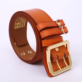 Handmade Cowhide Double-breasted Leather Belt 5423