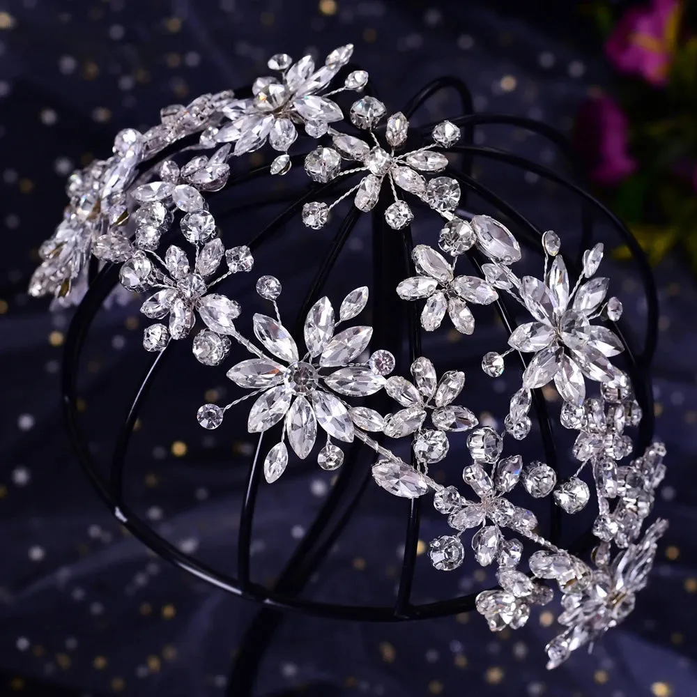 Handmade Headpiece Bridal Tiara Headband Rhinestone Hair Accessories