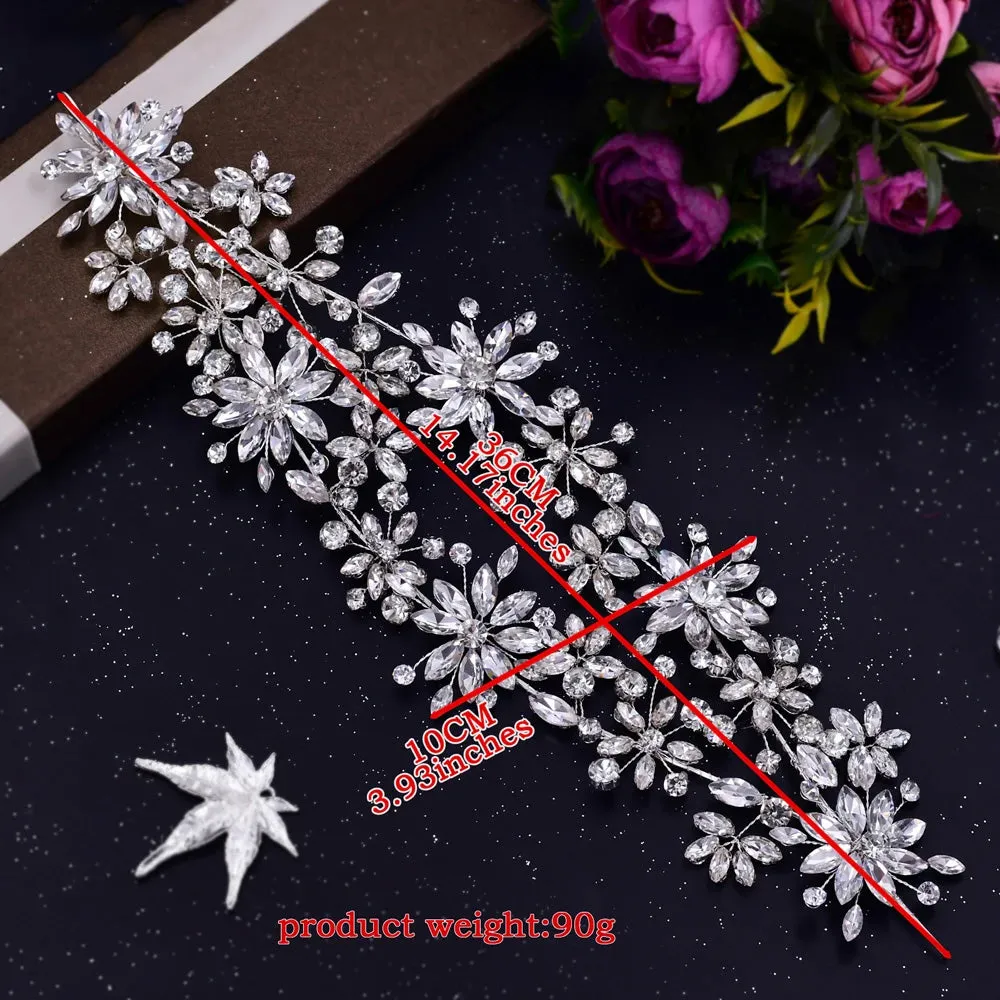 Handmade Headpiece Bridal Tiara Headband Rhinestone Hair Accessories