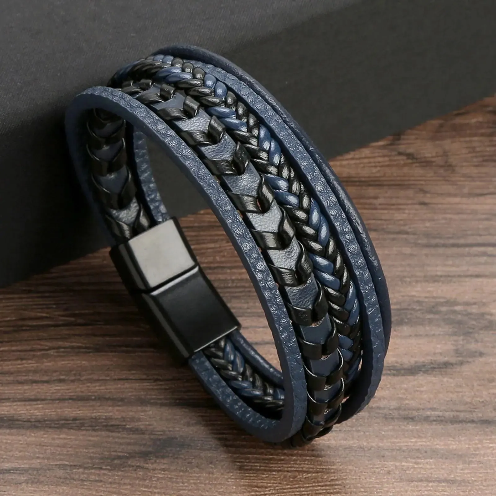 Hot Fashion Beads Leather Bracelet Men Classic Tiger Eye Beaded Multi Layer Leather Bracelet For Men Jewelry 2023 Gift