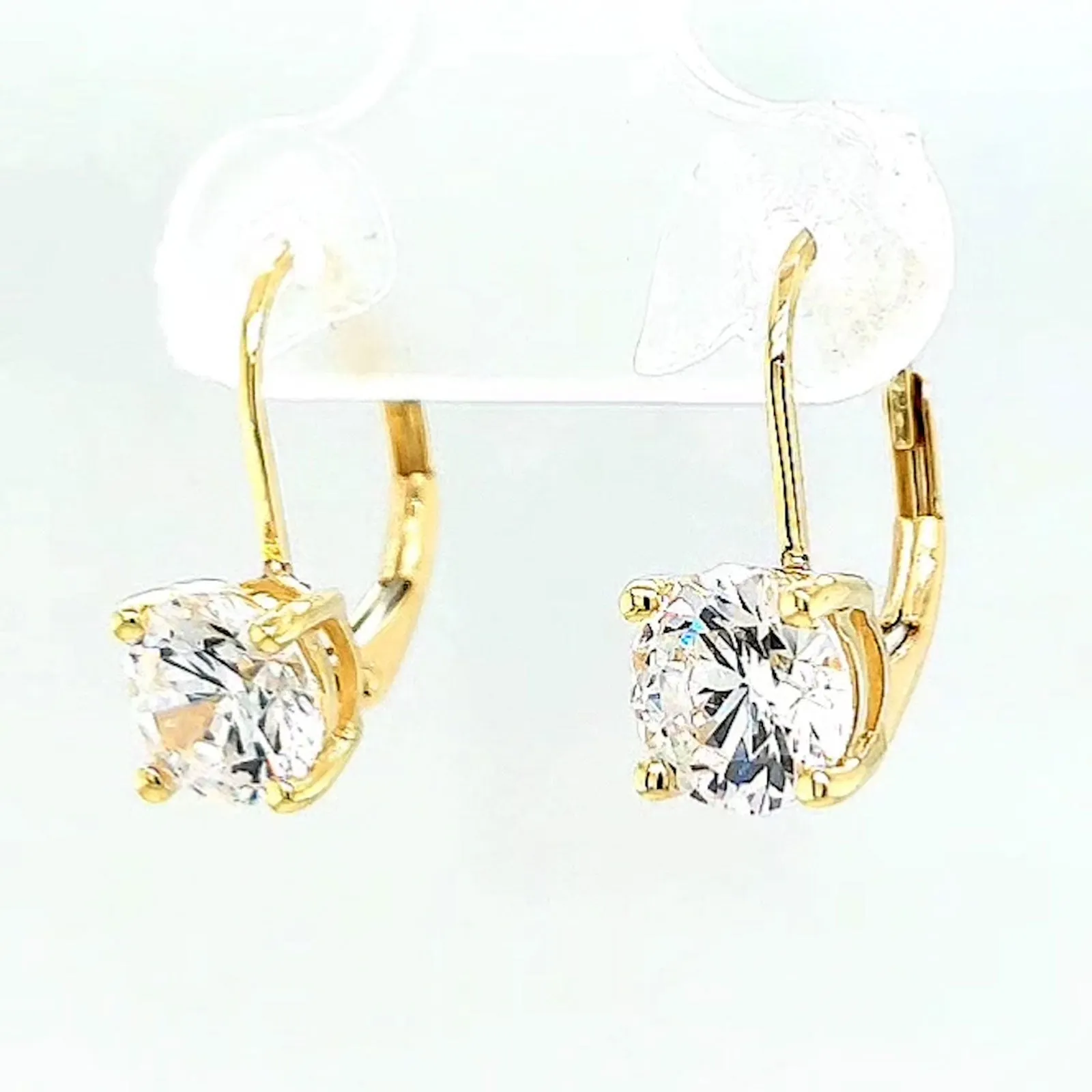 HUSH 9ct Yellow Gold 2 carat tw of Diamond Simulants Drop Earrings