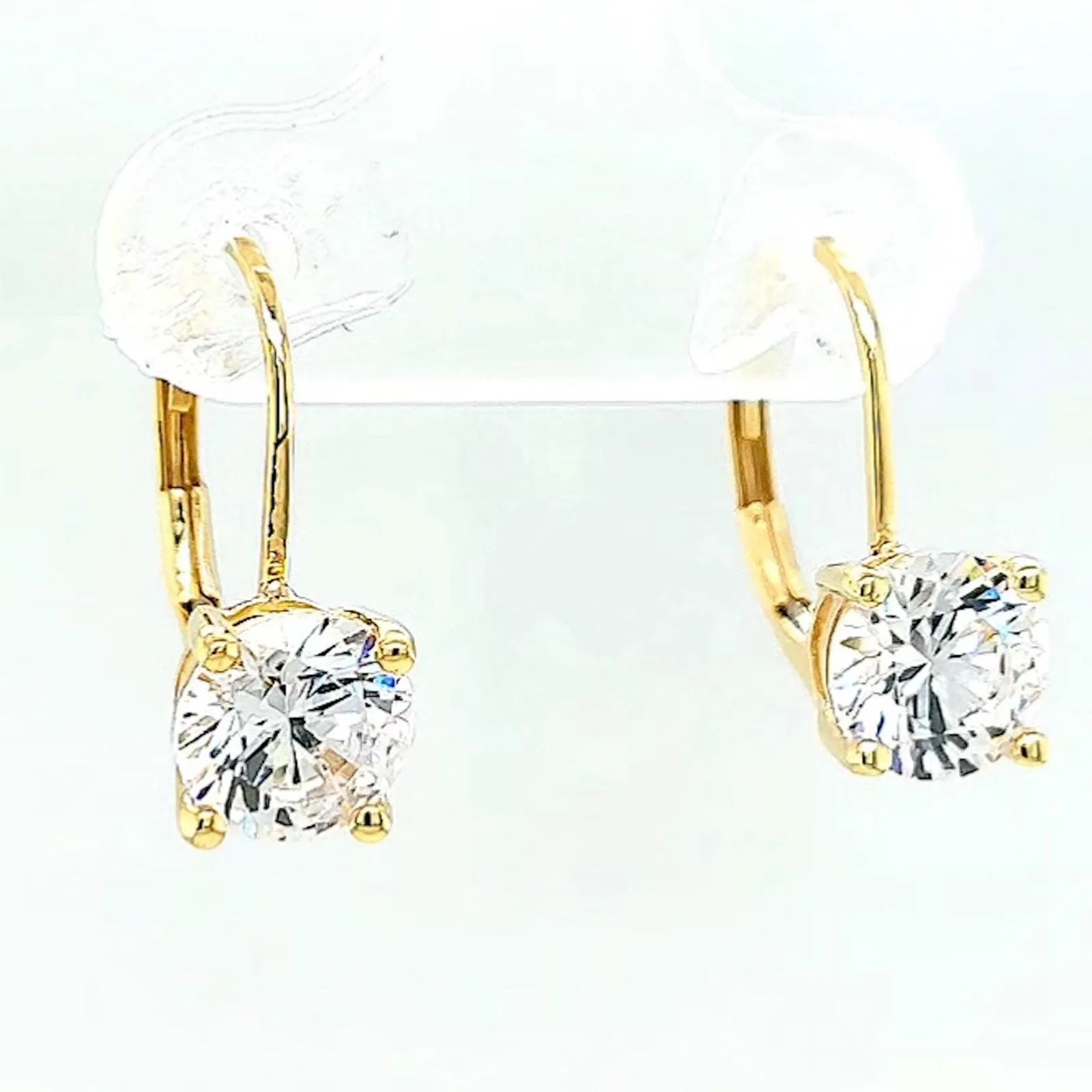 HUSH 9ct Yellow Gold 2 carat tw of Diamond Simulants Drop Earrings