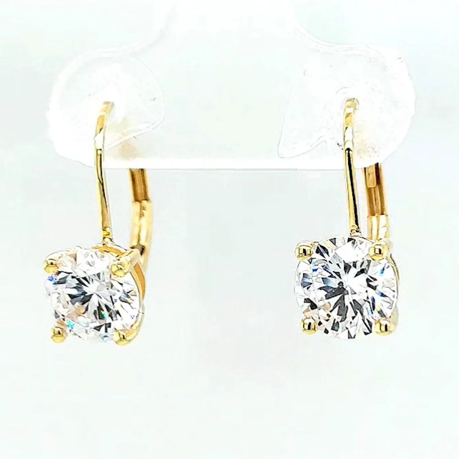 HUSH 9ct Yellow Gold 2 carat tw of Diamond Simulants Drop Earrings