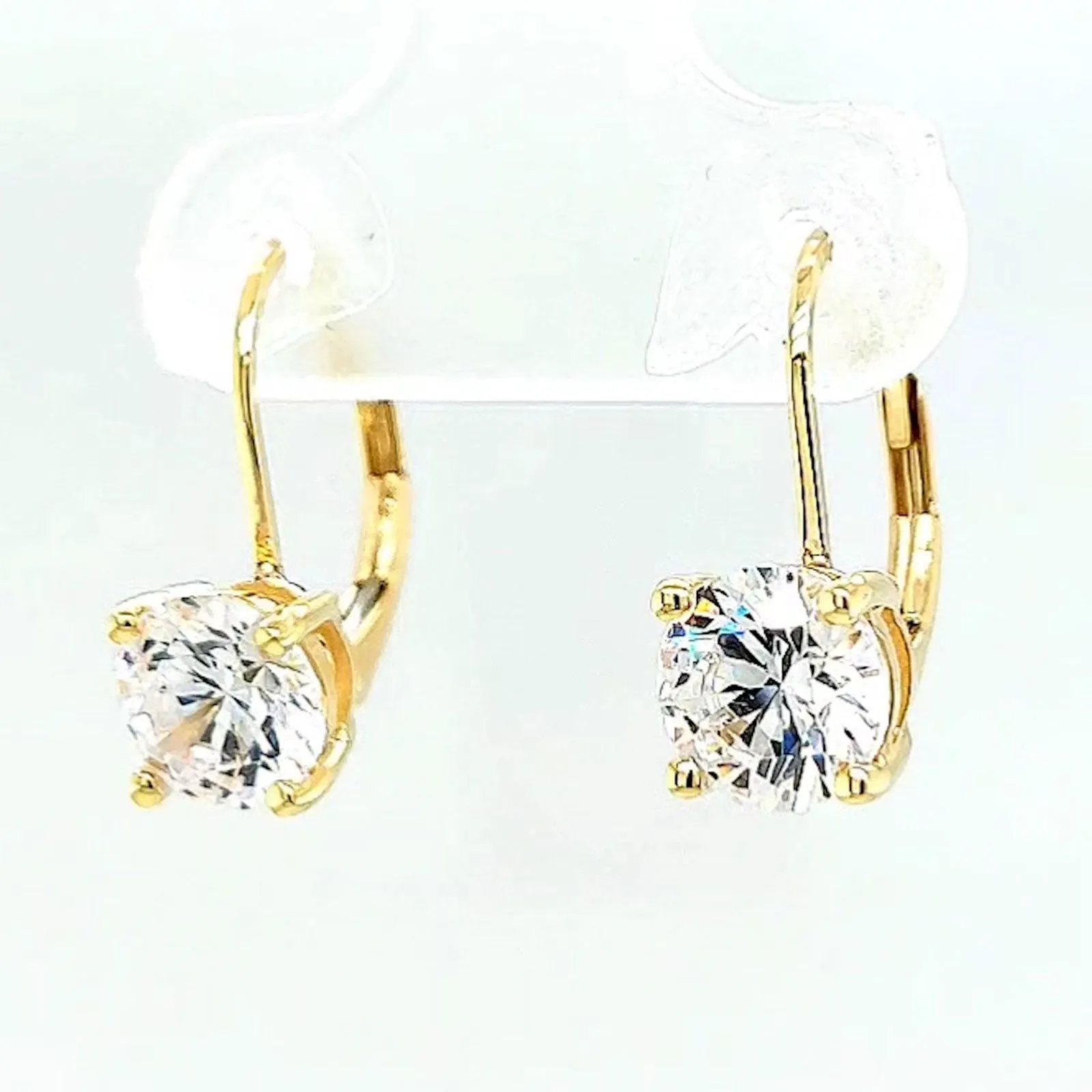 HUSH 9ct Yellow Gold 2 carat tw of Diamond Simulants Drop Earrings