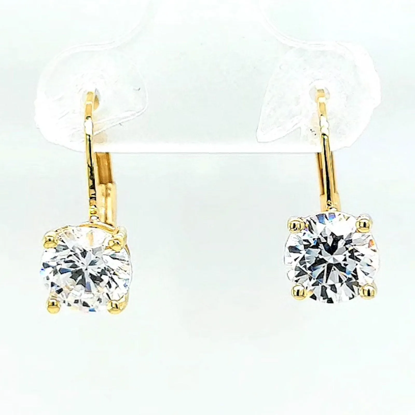 HUSH 9ct Yellow Gold 2 carat tw of Diamond Simulants Drop Earrings