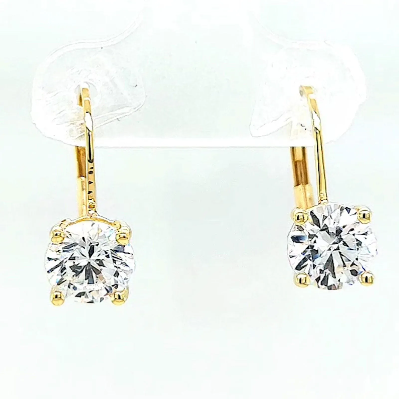 HUSH 9ct Yellow Gold 2 carat tw of Diamond Simulants Drop Earrings