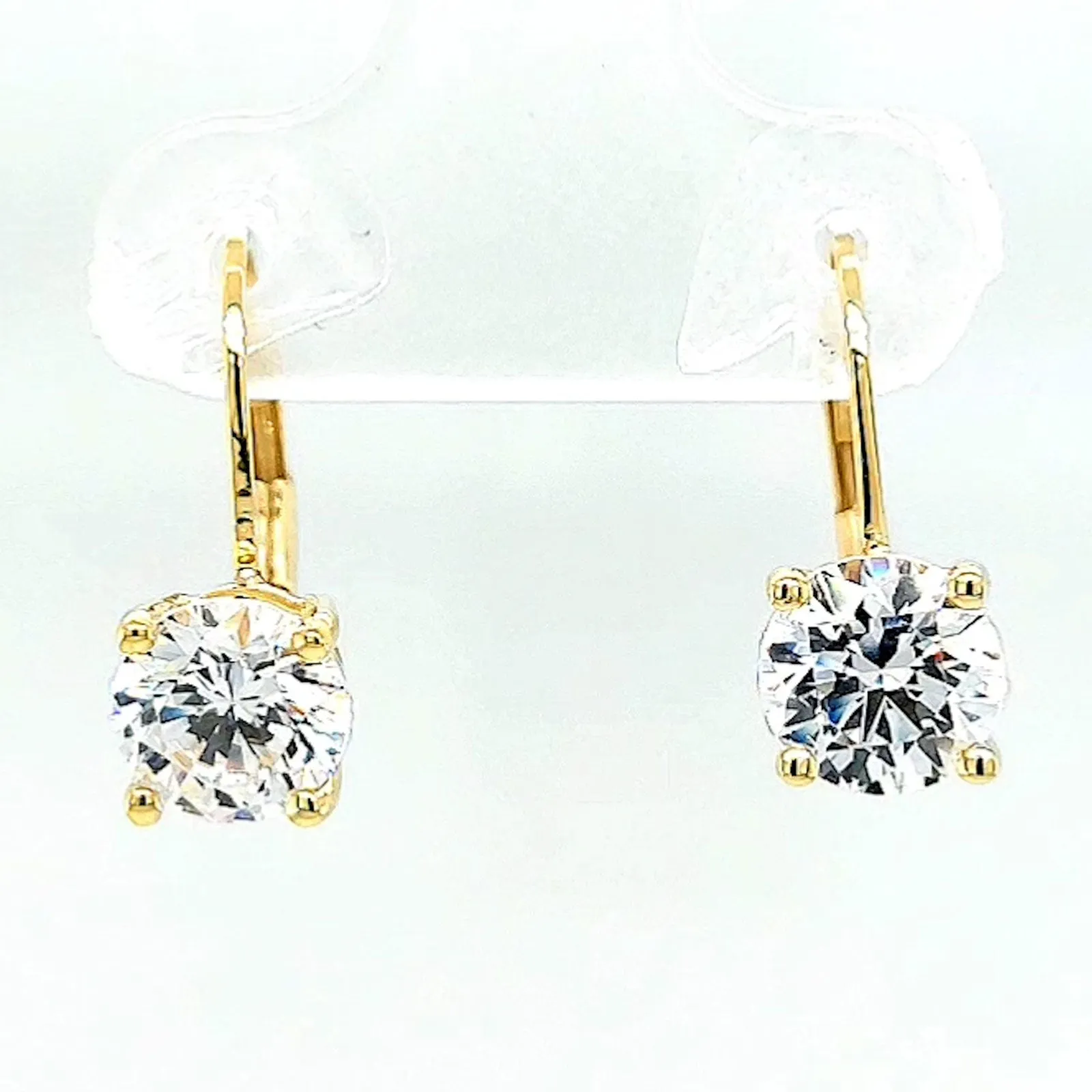 HUSH 9ct Yellow Gold 2 carat tw of Diamond Simulants Drop Earrings