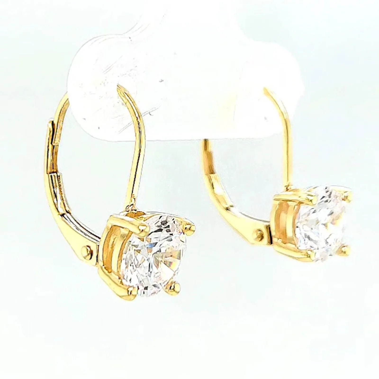 HUSH 9ct Yellow Gold 2 carat tw of Diamond Simulants Drop Earrings