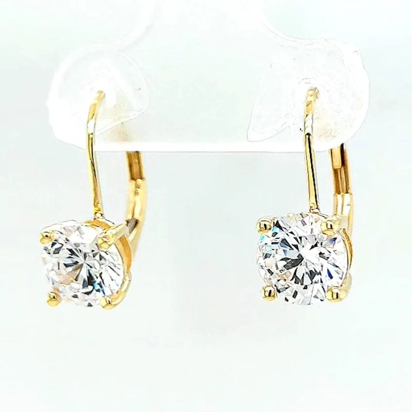 HUSH 9ct Yellow Gold 2 carat tw of Diamond Simulants Drop Earrings