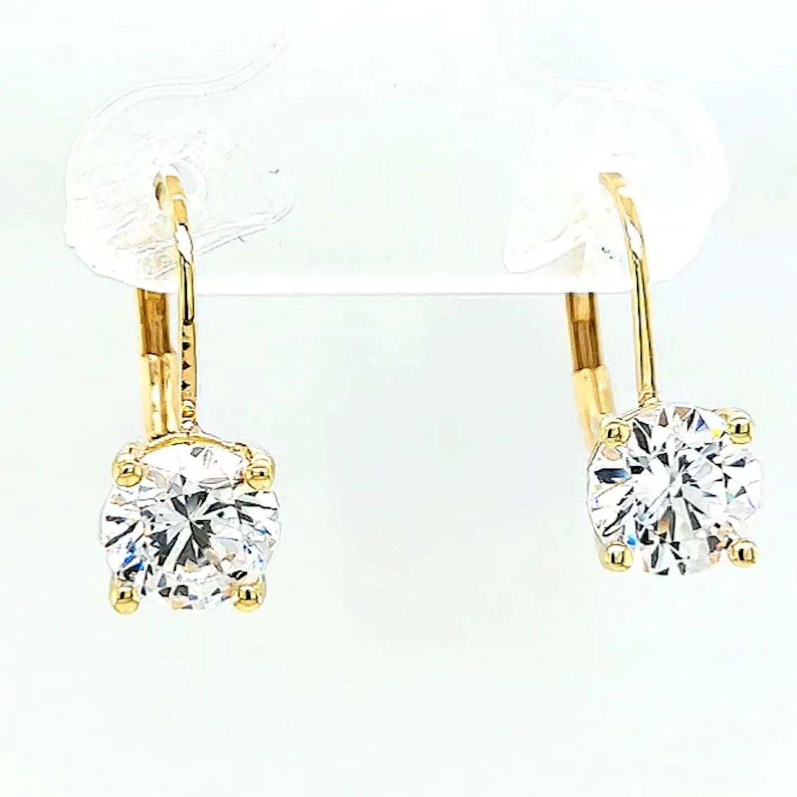 HUSH 9ct Yellow Gold 2 carat tw of Diamond Simulants Drop Earrings