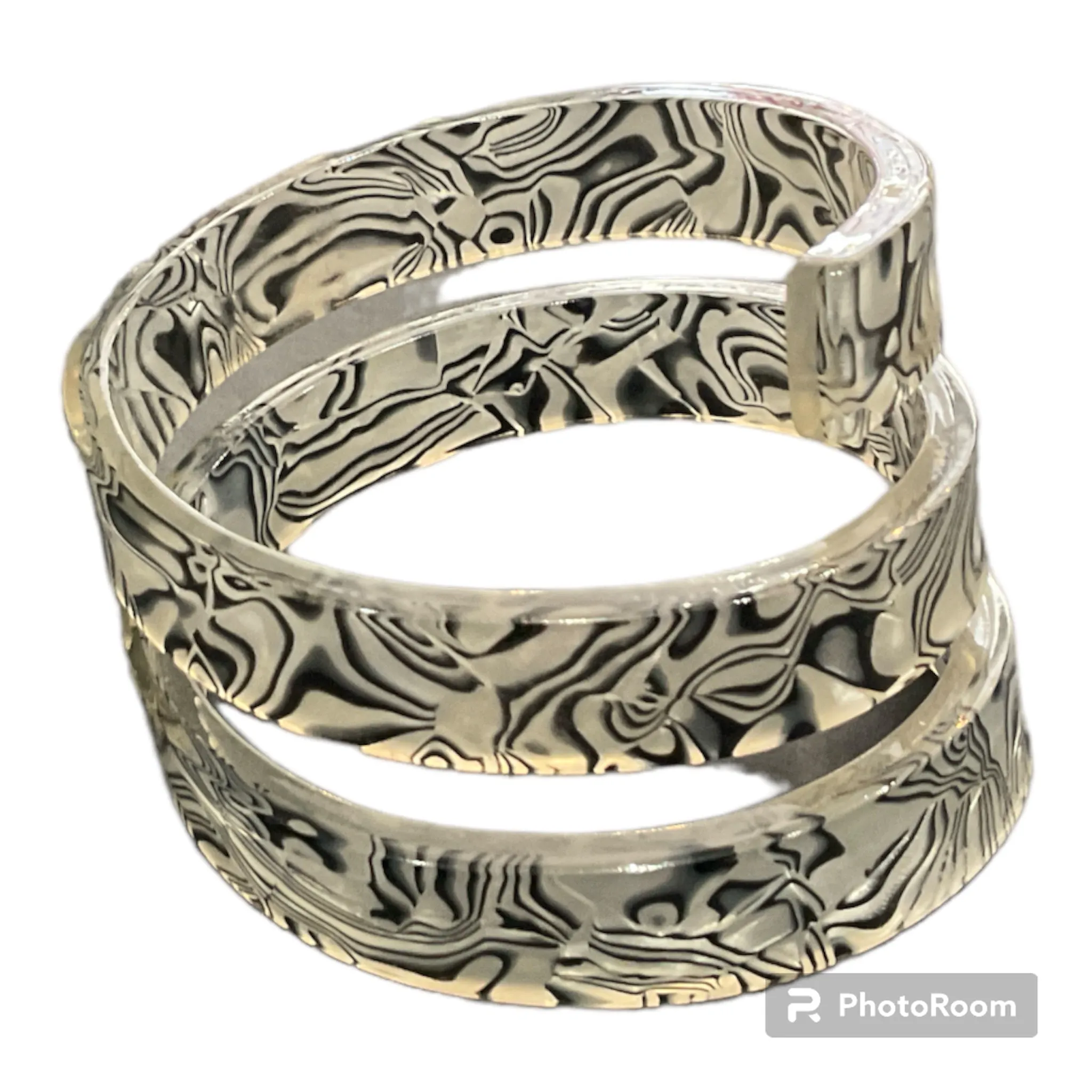 Jodi Maree Accessories Silver And Black Streak Bangle Bracelet