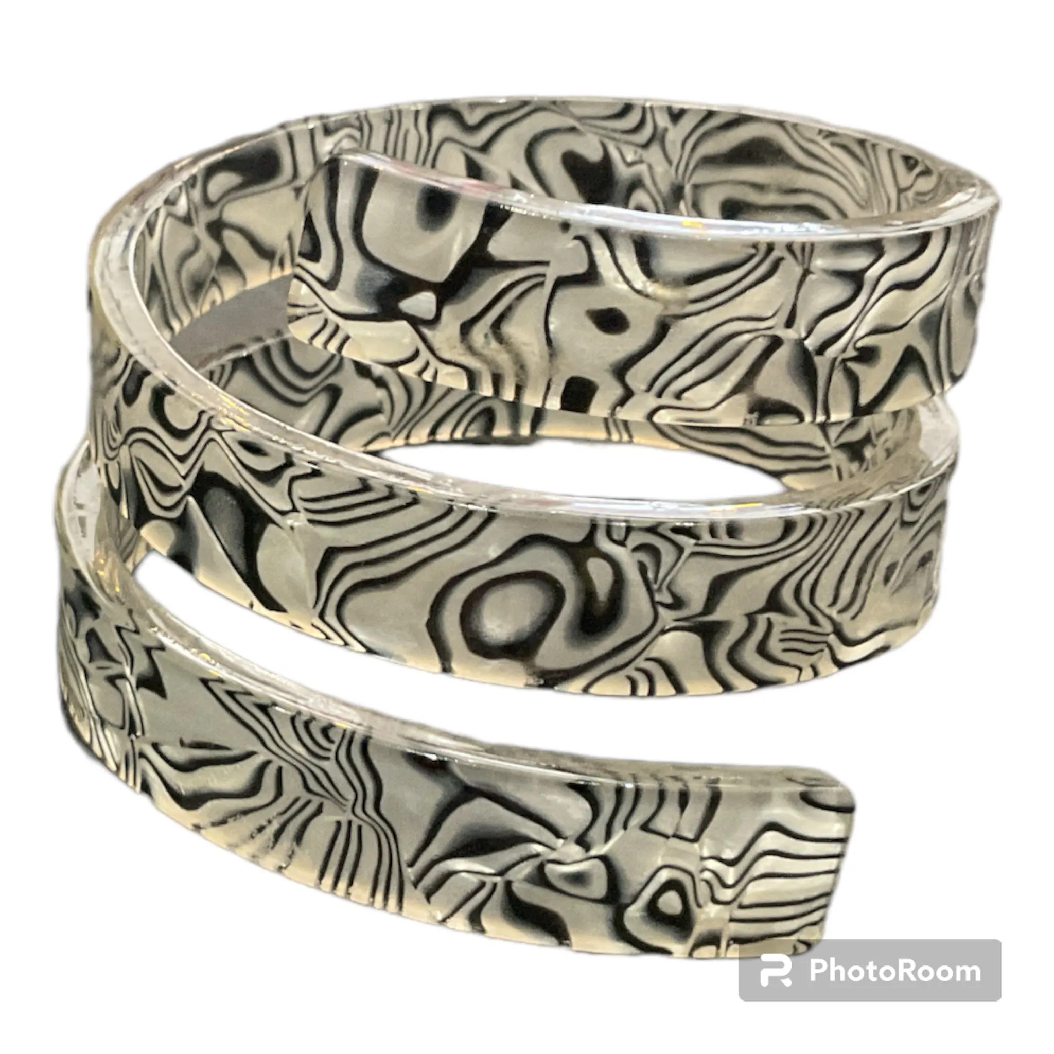 Jodi Maree Accessories Silver And Black Streak Bangle Bracelet