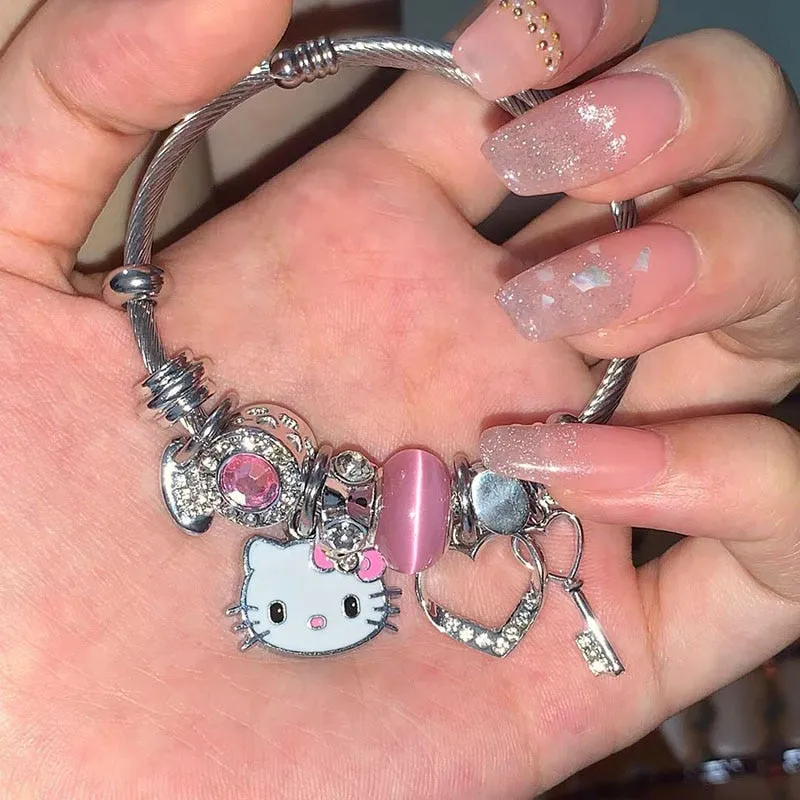 Kitty Key Charm Bracelet