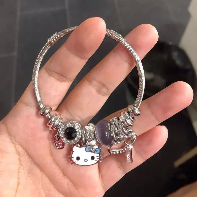 Kitty Key Charm Bracelet