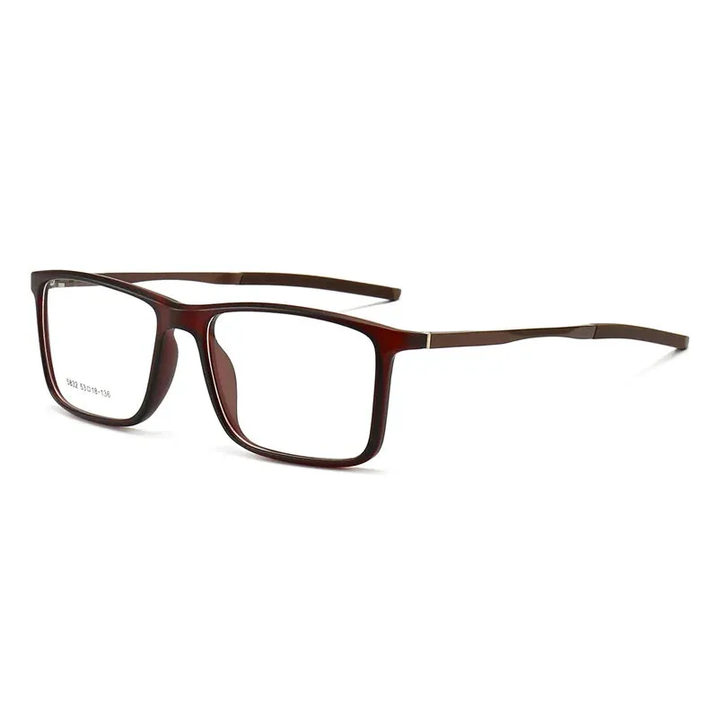 Kocolior Unisex Full Rim Square Tr 90 Aluminium Hyperopic Reading Glasses 5832