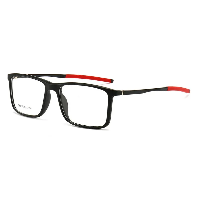 Kocolior Unisex Full Rim Square Tr 90 Aluminium Hyperopic Reading Glasses 5832