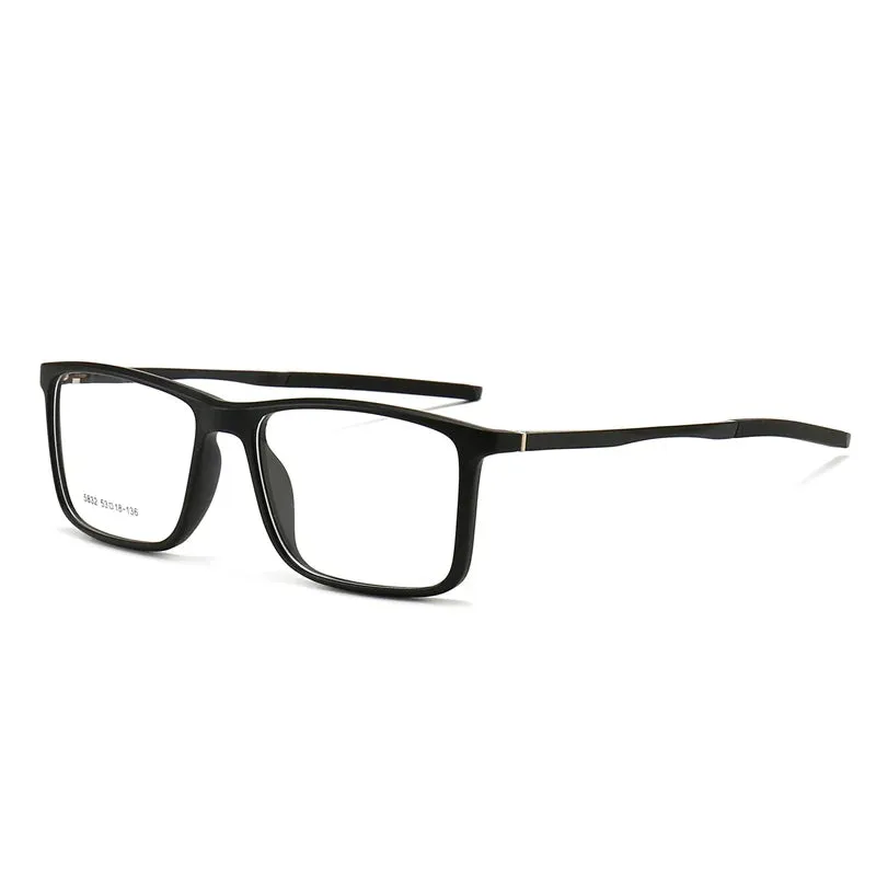 Kocolior Unisex Full Rim Square Tr 90 Aluminium Hyperopic Reading Glasses 5832