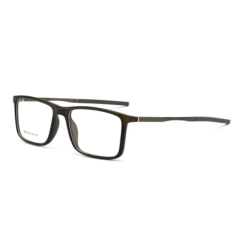 Kocolior Unisex Full Rim Square Tr 90 Aluminium Hyperopic Reading Glasses 5832