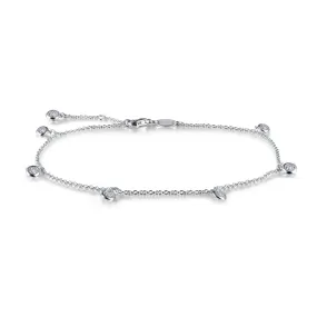 Lafonn Simulated Diamond Bezel-Set Station Anklet A0021CLP