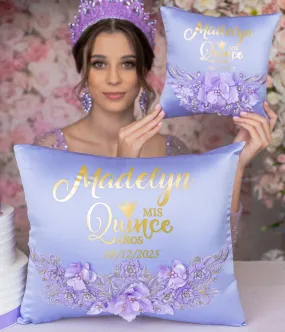 Lavender quinceanera pillows set