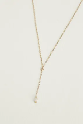 Leslie Francesca Lariat Opal Bar Necklace