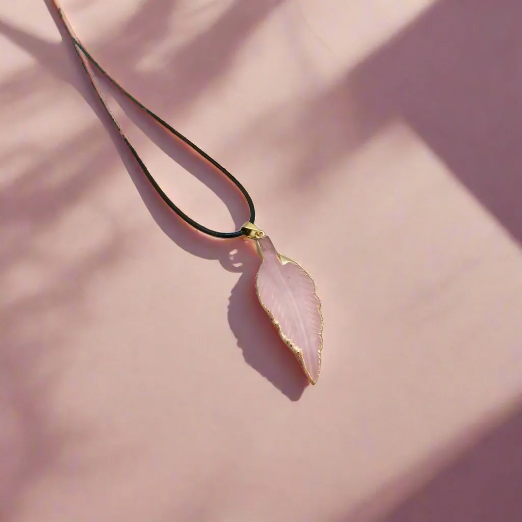 Let Go Rose Quartz Gemstone Necklace – Move Forward with Love