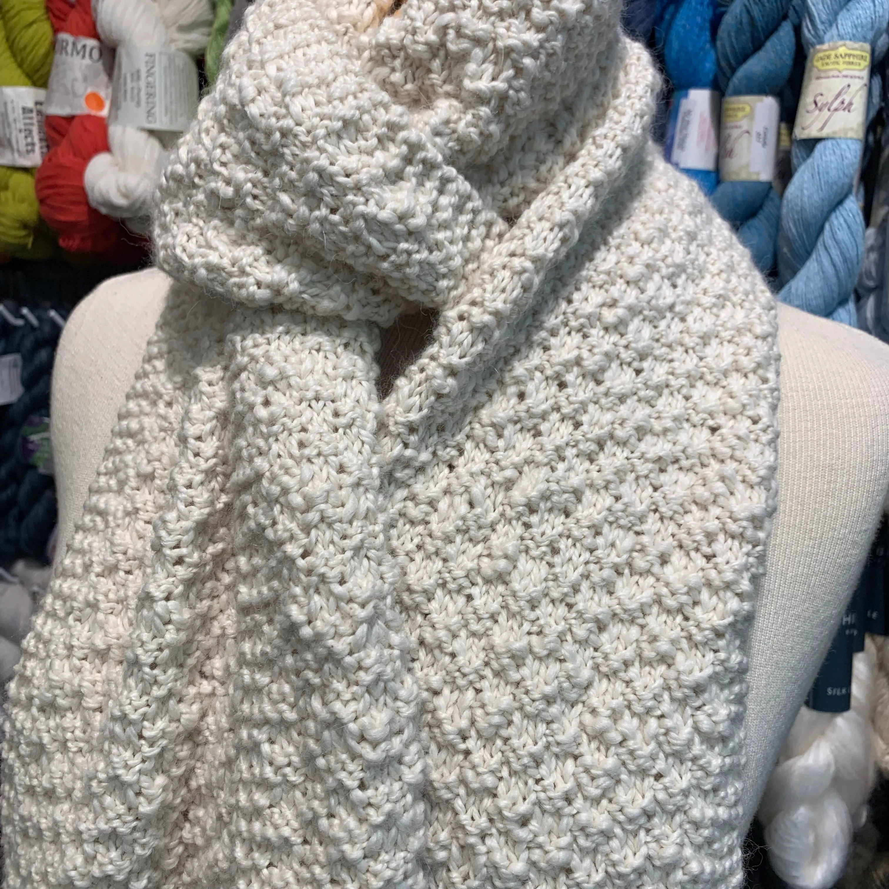 Little Boxes Scarf Knitting Kit | Araucania Lujoso & Knitting Pattern (#353)