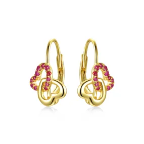 Louise Double Heart Leverback Earrings