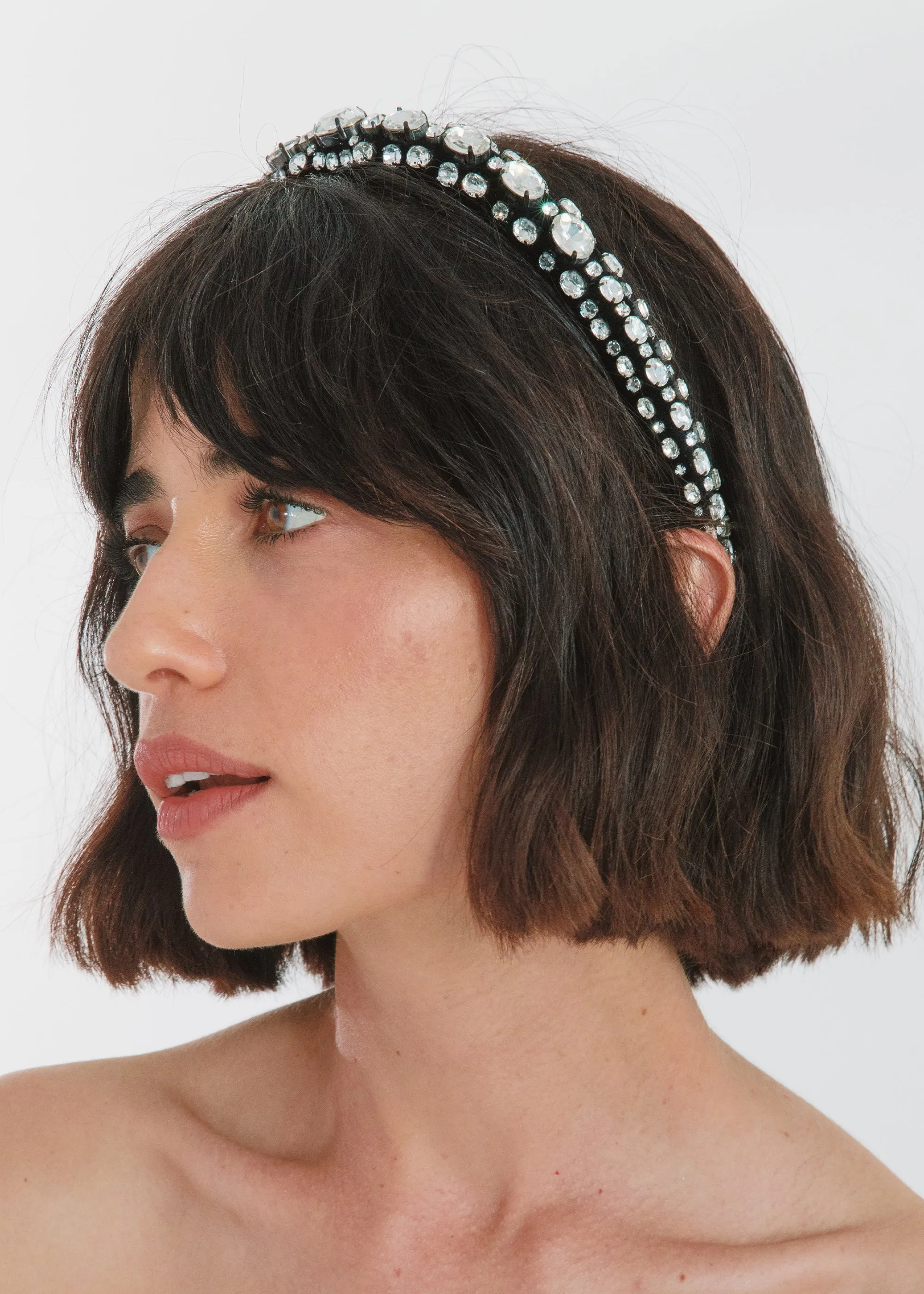 Luciana Headband -- Black Crystal