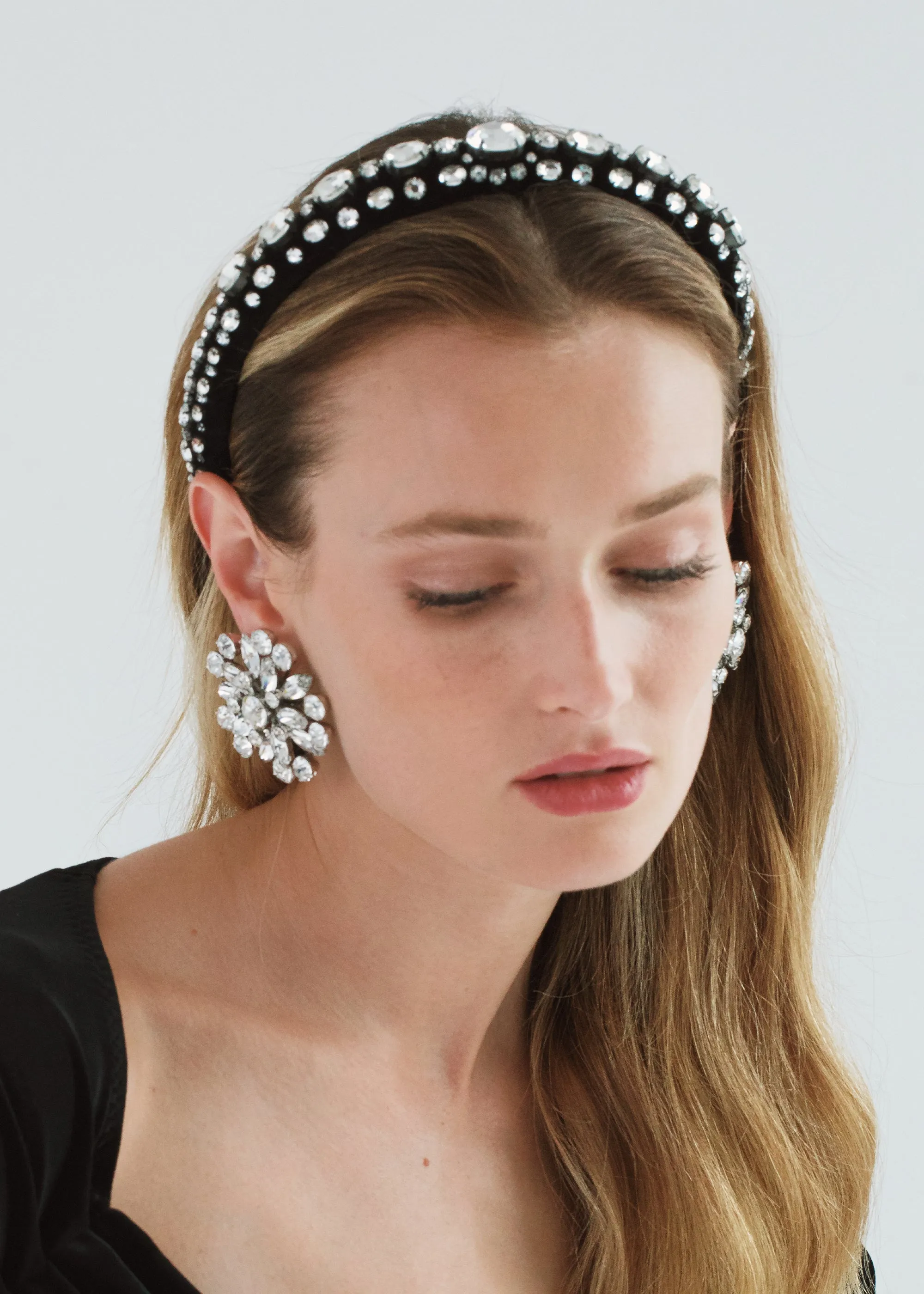 Luciana Headband -- Black Crystal