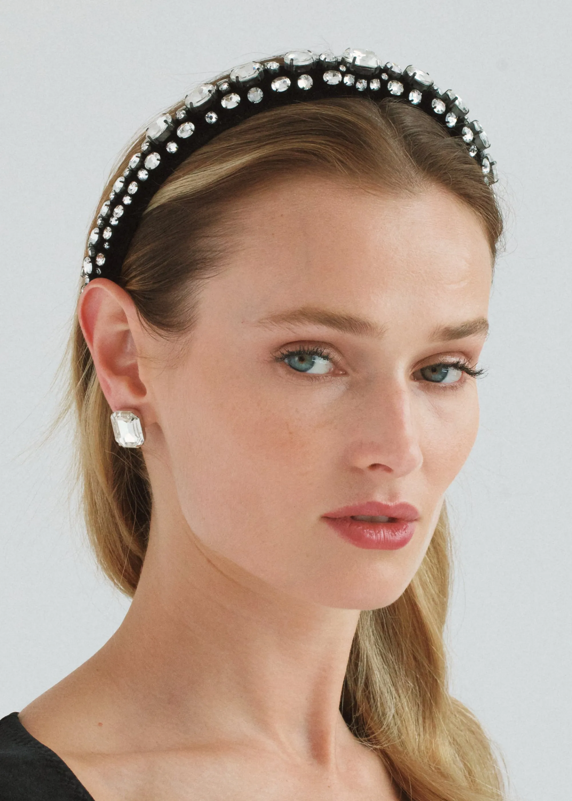 Luciana Headband -- Black Crystal