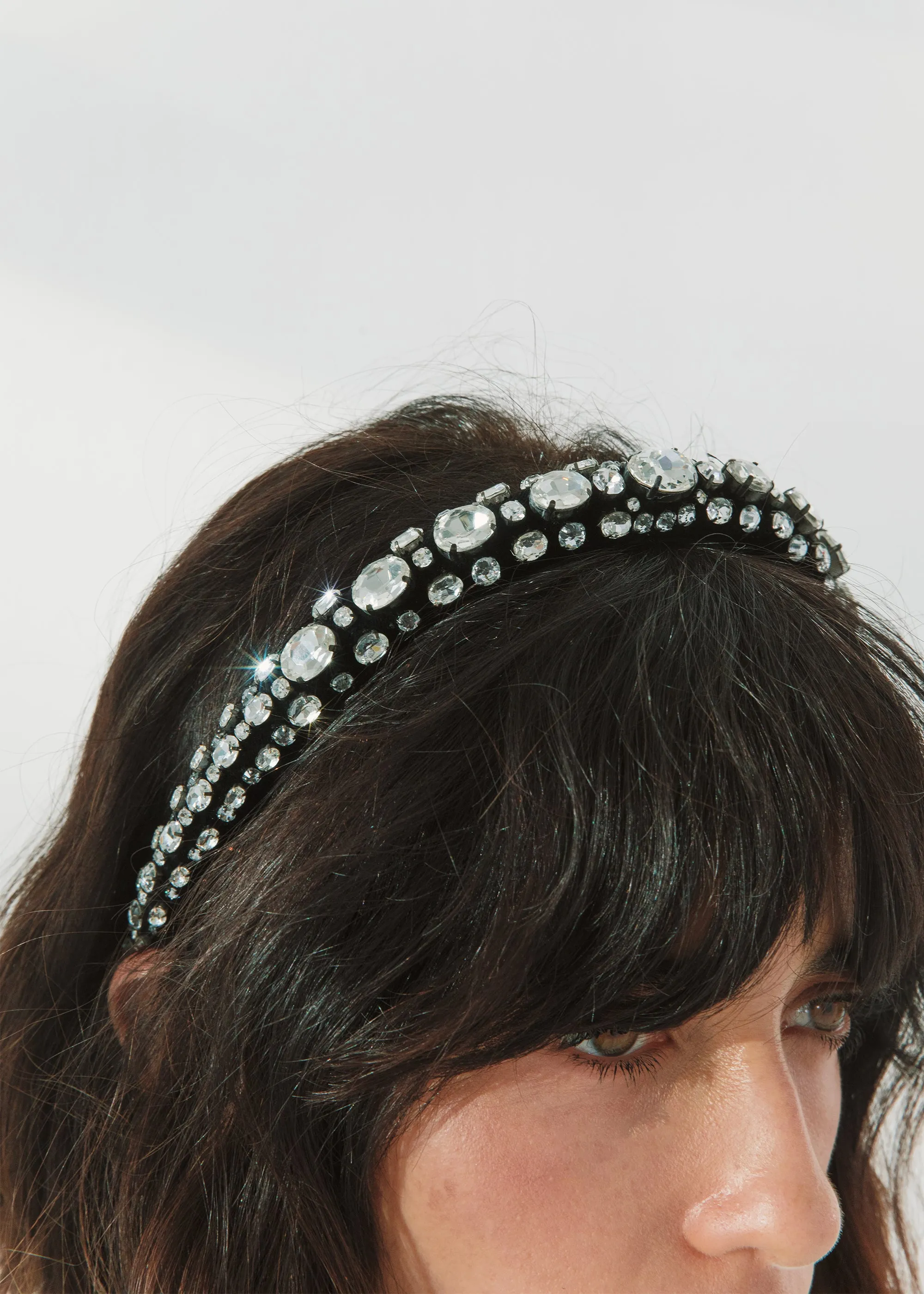 Luciana Headband -- Black Crystal