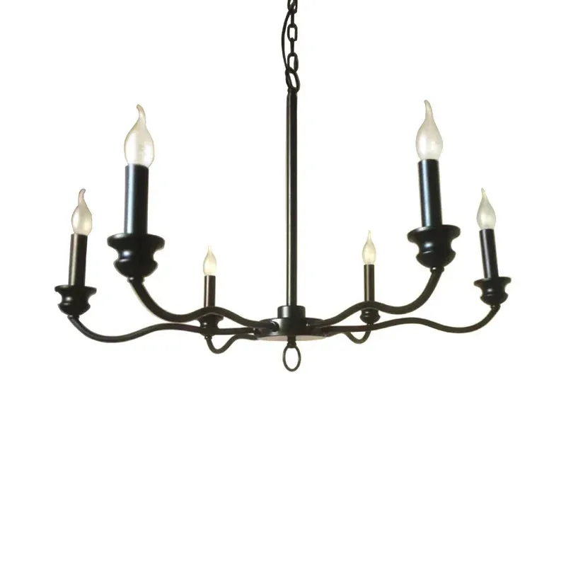 Madeline Antique Copper Black Candlestick Chandelier - Farmhouse Pendant for Living Room ,dining room and Foyer