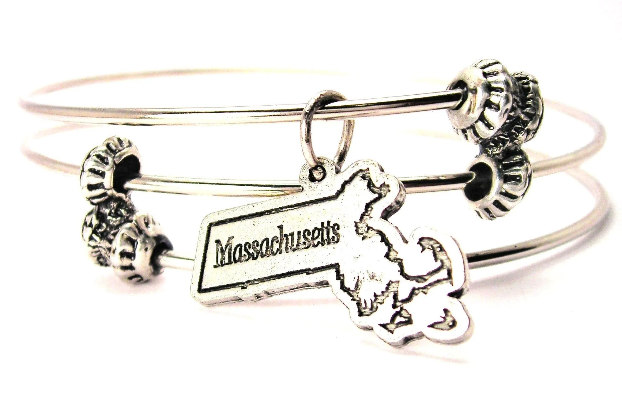 Massachusetts Triple Style Expandable Bangle Bracelet