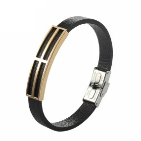 Men's Cross Bracelet <br> Modern Gold Cross