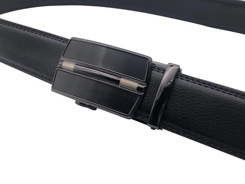 Men's Premium Genuine Leather Ratchet Dress Belt with Automatic Click Buckle