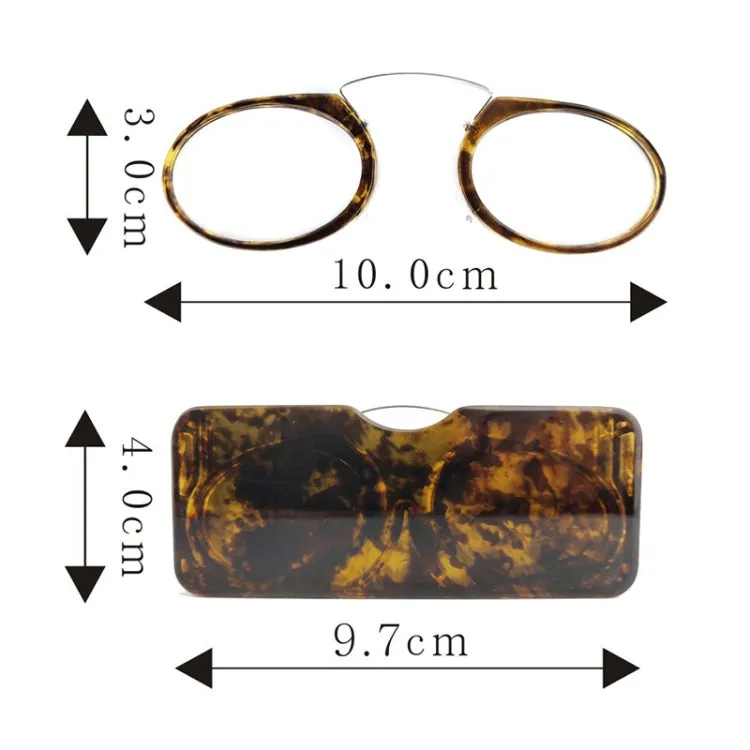 Mini Clip Nose Style Presbyopic Glasses without Temples, Positive Diopters: 3.50(Hawksbill)